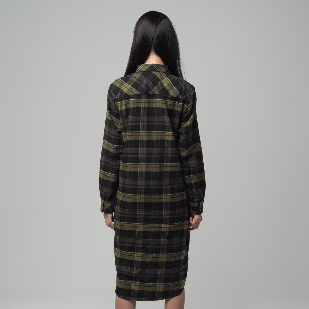 Benhill Kemeja Tunik Flannel Wanita Kotak Hijau 1194-31735