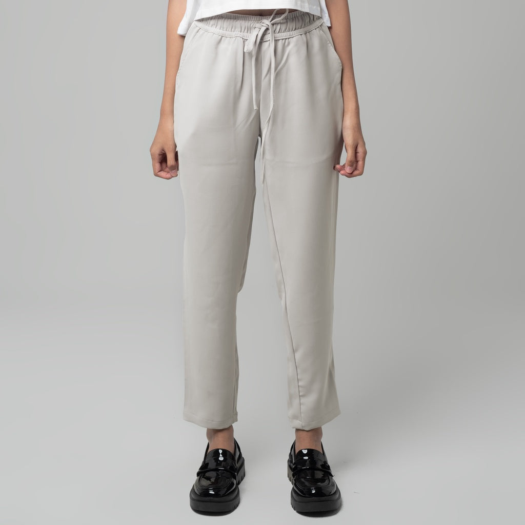 Benhill "Haru" Celana Wanita Tapered Pinggang Karet Grey A144-A145-1960V