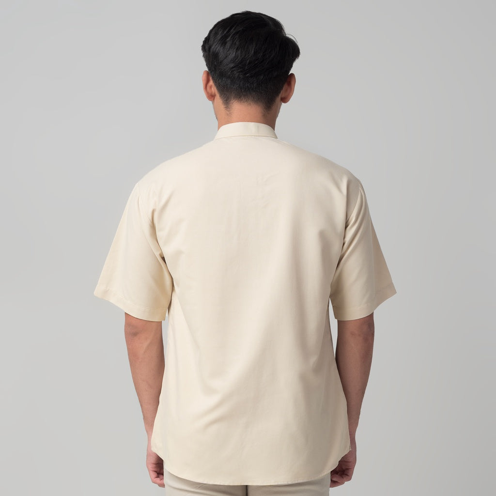 Benhill Kemeja Pria Koko Qurta Lengan Pendek Cream 29950-3291H