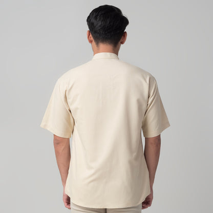 Benhill Kemeja Pria Koko Qurta Lengan Pendek Cream 29950-3291H