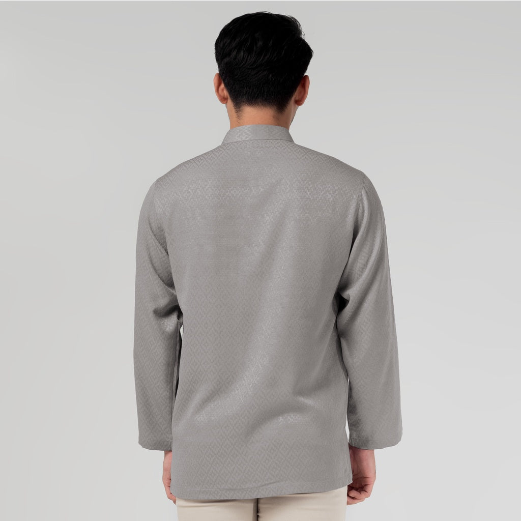 Benhill Kemeja Koko Pria "Tenun Sultan" Cotton Dobby Lengan Panjang Grey 29940-41-36609