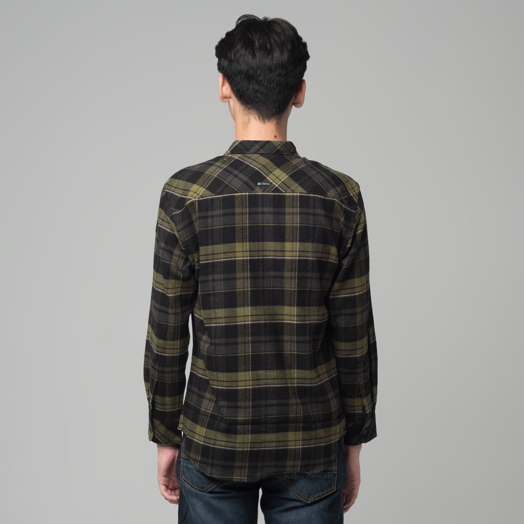 Benhill Kemeja Pria Flannel Lengan Panjang Kotak Hijau 29284-31733