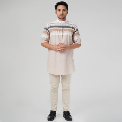 Benhill Koko Qurta Salur Pria  Pendek Cream 29296-3190H