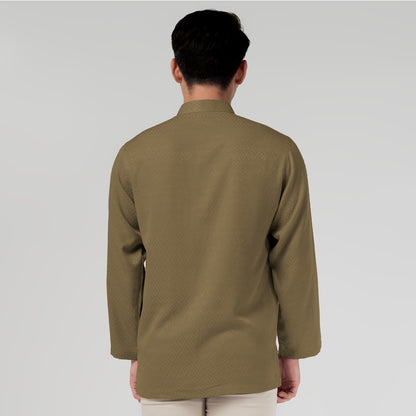 Benhill Kemeja Koko Pria "Tenun Sultan" Cotton Dobby Lengan Panjang Walnut 29928-29-36E09