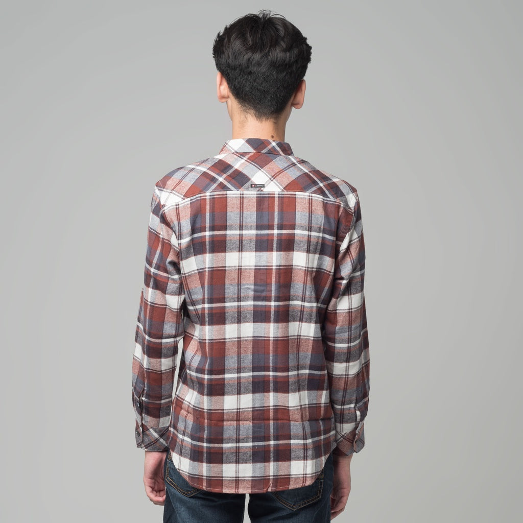Benhill Kemeja Pria Flannel Lengan Panjang Kotak Maroon 25291-11533