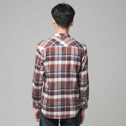 Benhill Kemeja Pria Flannel Lengan Panjang Kotak Maroon 25291-11533