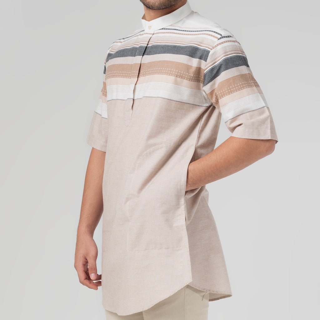 Benhill Koko Qurta Salur Pria  Pendek Cream 29296-3190H