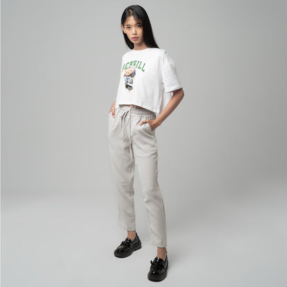 Benhill "Haru" Celana Wanita Tapered Pinggang Karet Grey A144-A145-1960V