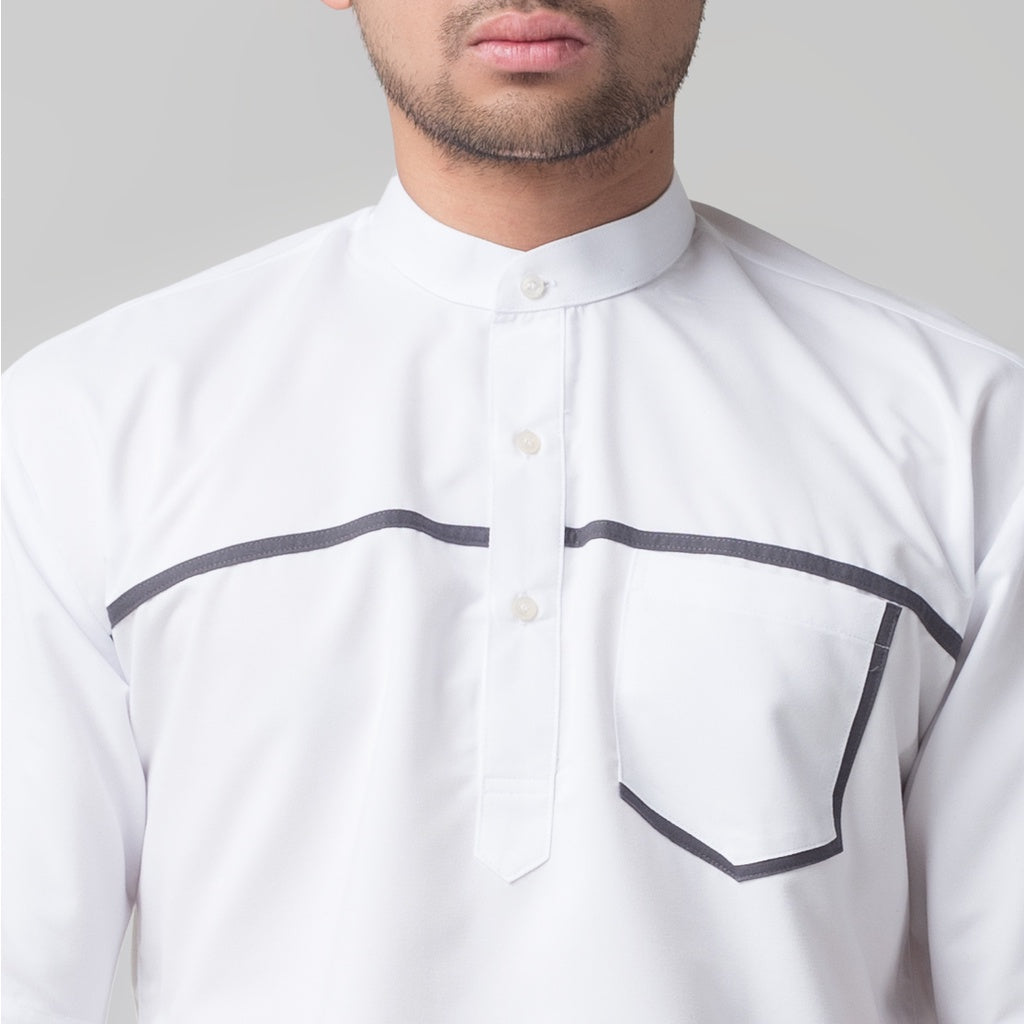 Benhill Kemeja Pria Koko Qurta Lengan Pendek Putih 29955-3211H