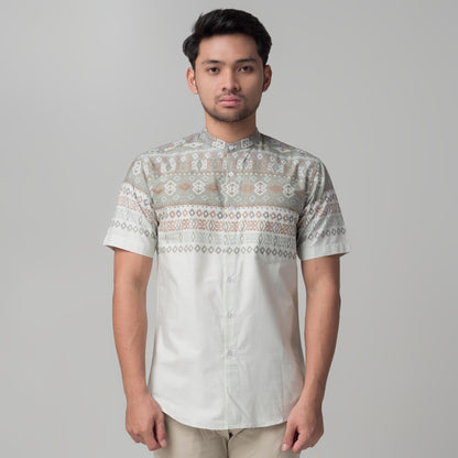 Benhill Kemeja Koko Pria Cotton Printing Lengan Pendek Dusty Green 29814-46710