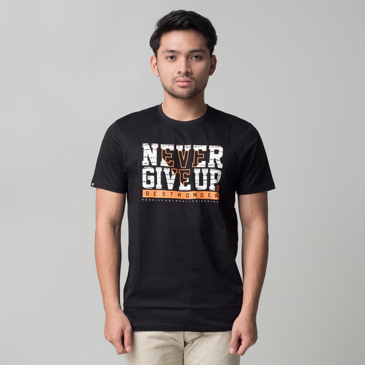 Benhill T-shirt Kaos Pria Grafis Katun 30s Combed Lengan Pendek Hitam A10-A11-29268