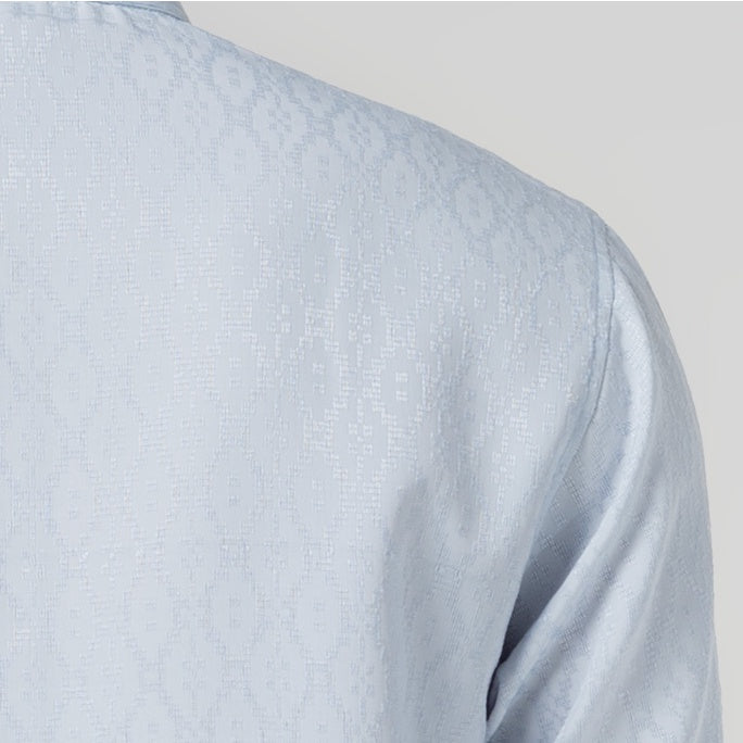 Benhill Kemeja Koko Pria "Tenun Sultan" Cotton Dobby Lengan Panjang Dusty Blue 29247-48-36309