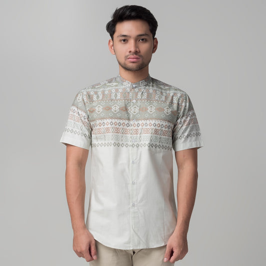 Benhill Kemeja Koko Pria Cotton Printing Lengan Pendek Dusty Green 29814-46710