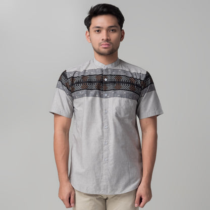 Benhill Kemeja Koko Pria Cotton Printing Lengan Pendek Abu 29819-20-21-46610