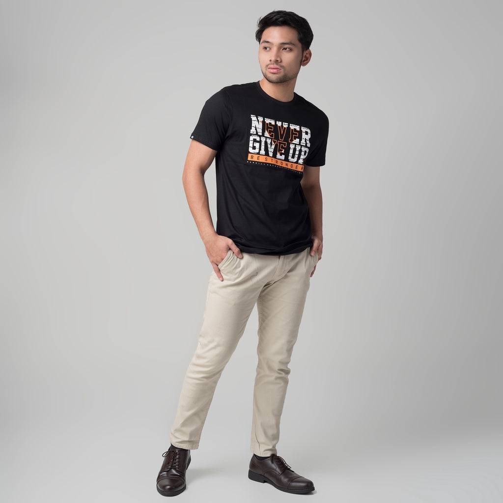 Benhill T-shirt Kaos Pria Grafis Katun 30s Combed Lengan Pendek Hitam A10-A11-29268