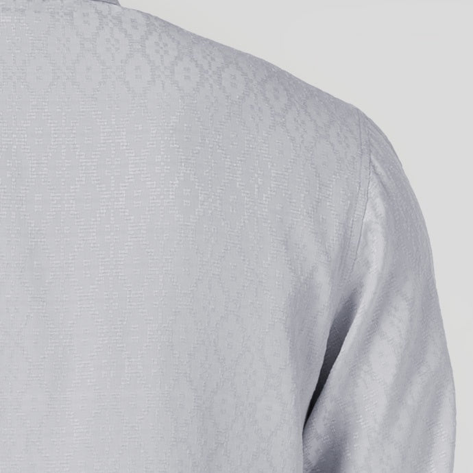 Benhill Kemeja Koko Pria "Tenun Sultan" Cotton Dobby Lengan Panjang Light Grey 29245-46-366