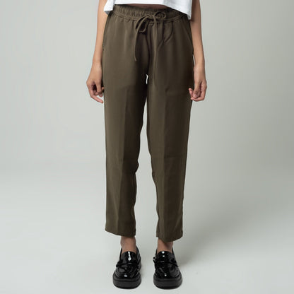 Benhill "Haru" Celana Wanita Tapered Pinggang Karet Olive A142-A143-1950V