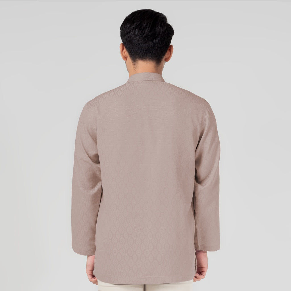 Benhill Kemeja Koko Pria "Tenun Sultan" Cotton Dobby Lengan Panjang Latte 29243-44-36509