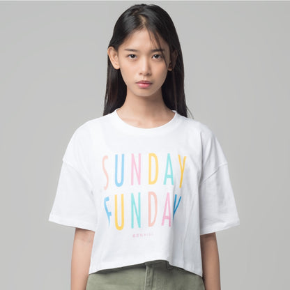 Benhill T-shirt Crop Top Oversized White 607-29186