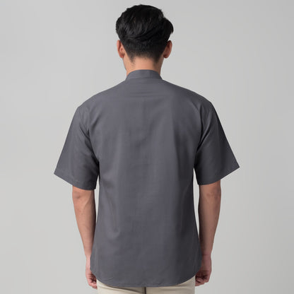 Benhill Kemeja Pria Koko Qurta Lengan Pendek Grey 29949-3261H
