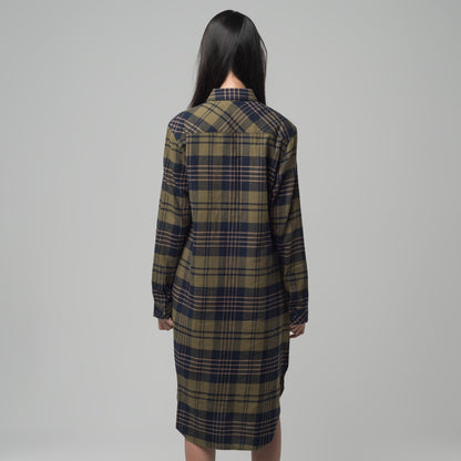 Benhill Kemeja Tunik Flannel Wanita Kotak Hijau 1166-11735