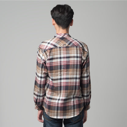 Benhill Kemeja Pria Flannel Lengan Panjang Kotak Maroon 29494-11433