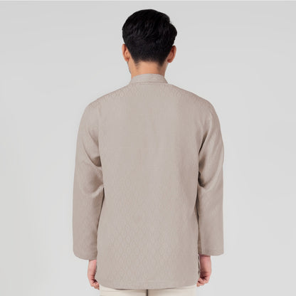 Benhill Kemeja Koko Pria "Tenun Sultan" Cotton Dobby Lengan Panjang Oat 29241-42-36509