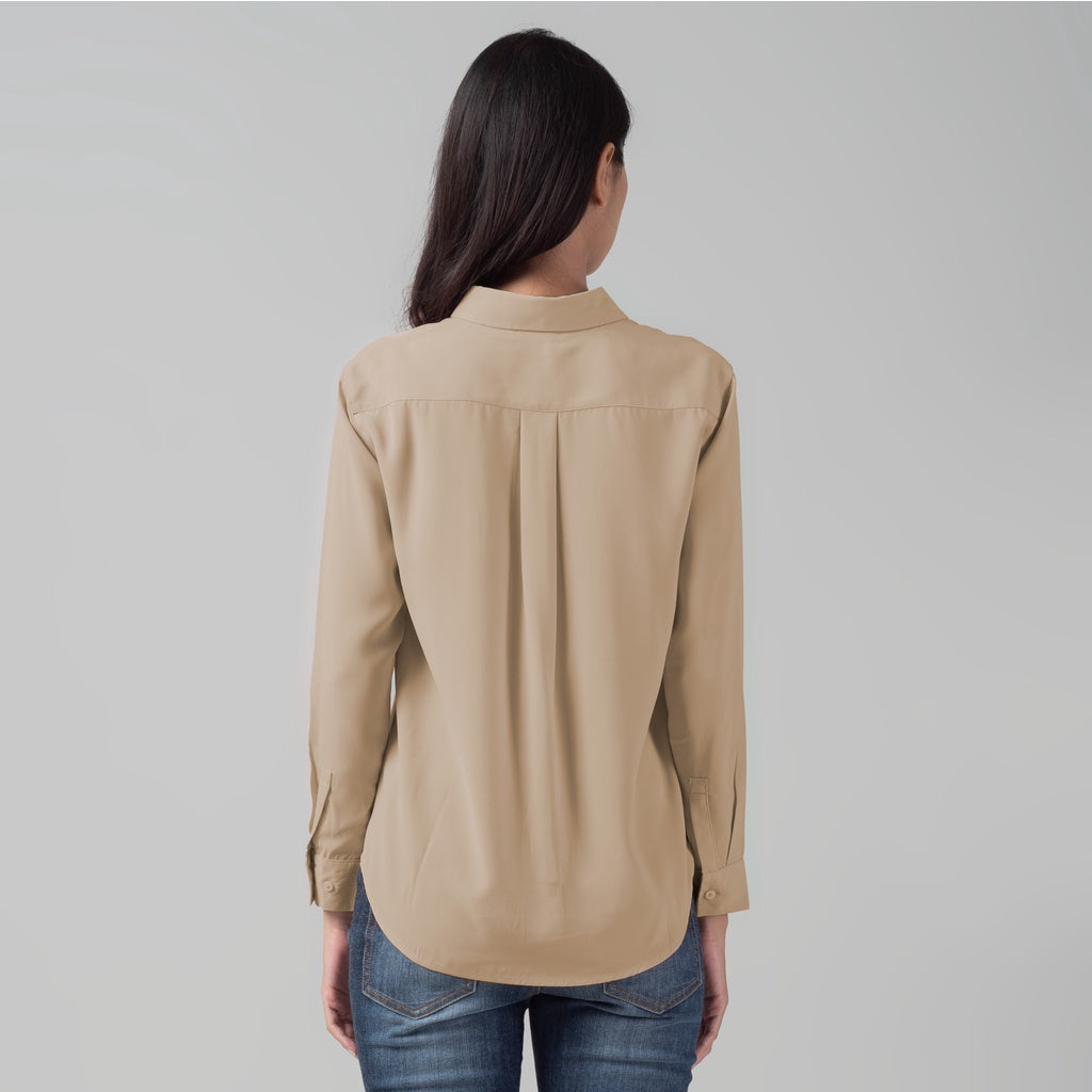 Benhill Kemeja Wanita " Mina" Tops Lengan Panjang Cream 997-2990S0O