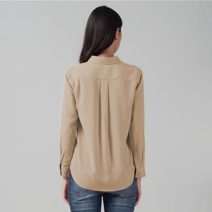 Benhill Kemeja Wanita " Mina" Tops Lengan Panjang Cream 997-2990S0O