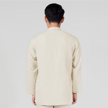 Benhill Kemeja Koko Pria "Tenun Sultan" Cotton Dobby Lengan Panjang Beige 29235-36-36909