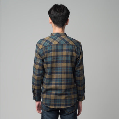 Benhill Kemeja Pria Flannel Lengan Panjang Kotak Hijau 29463-11G33