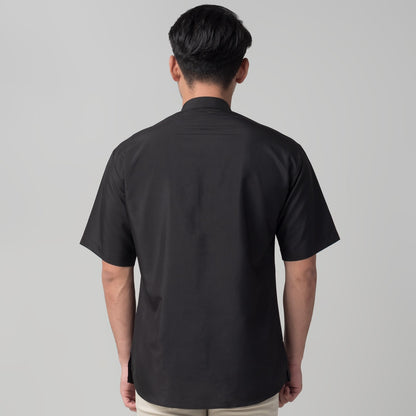 Benhill Kemeja Pria Koko Qurta Lengan Pendek Hitam 29948-3221H