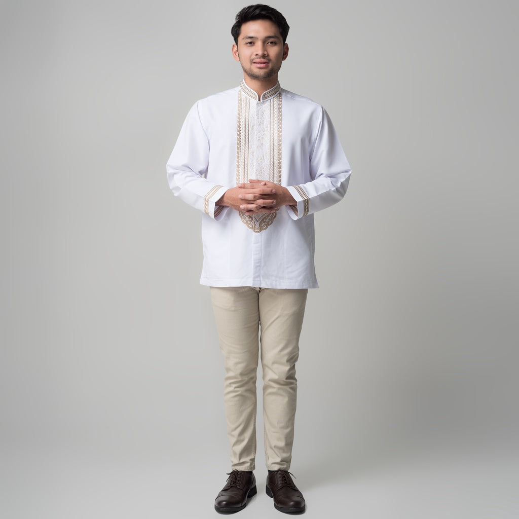 Benhill Taqwa Koko Bordir  Pria Lengan Panjang Putih 2167-32107