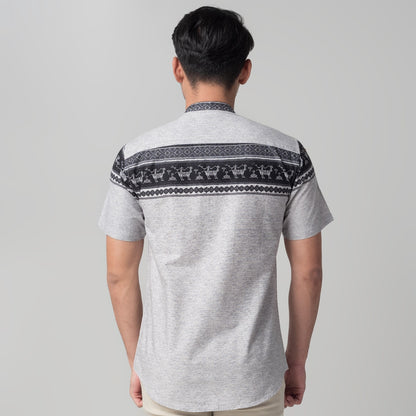 Benhill Kemeja Koko Pria Cotton Printing Lengan Pendek Abu 29808-09-10-46610