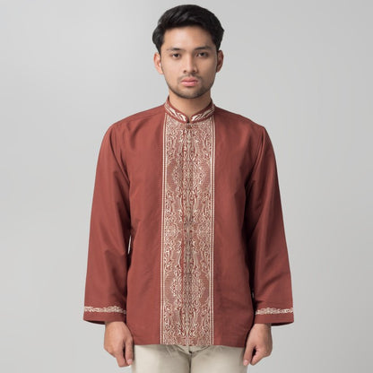 Benhill Taqwa Koko Bordir Pria Lengan Panjang Terracotta 2379-80-81-12407