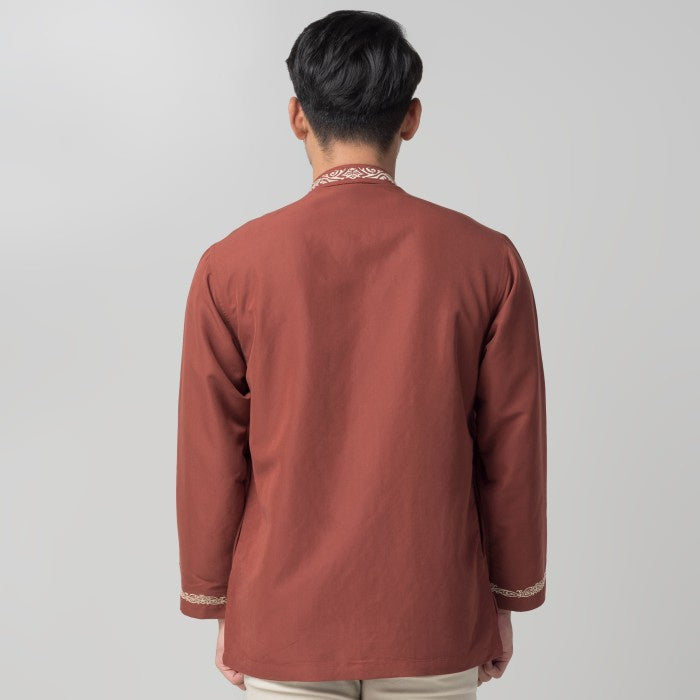 Benhill Taqwa Koko Bordir Pria Lengan Panjang Terracotta 2379-80-81-12407