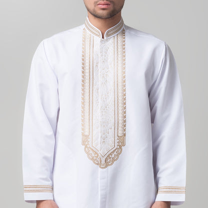 Benhill Taqwa Koko Bordir  Pria Lengan Panjang Putih 2167-32107