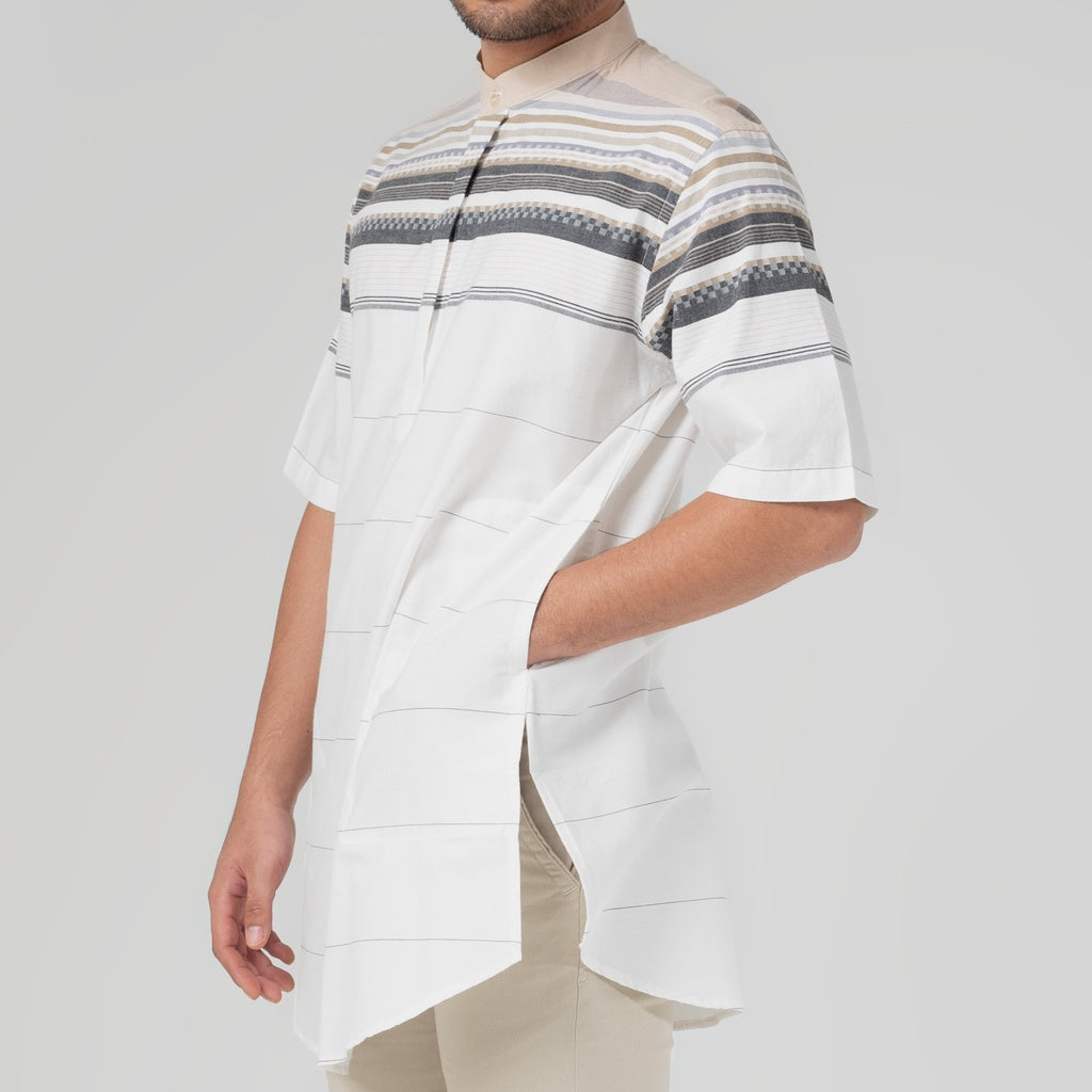 Benhill Koko Qurta Salur Pria Pendek Putih 29298-3110H