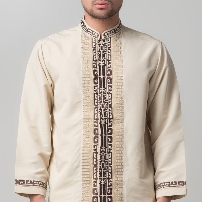 Benhill Taqwa Koko Bordir Pria Lengan Panjang Cream 2316-12907