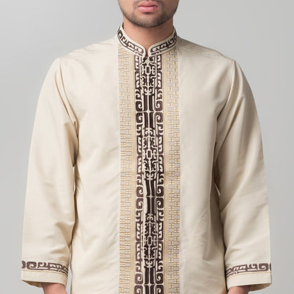 Benhill Taqwa Koko Bordir Pria Lengan Panjang Cream 2316-12907