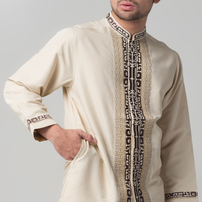 Benhill Taqwa Koko Bordir Pria Lengan Panjang Cream 2316-12907