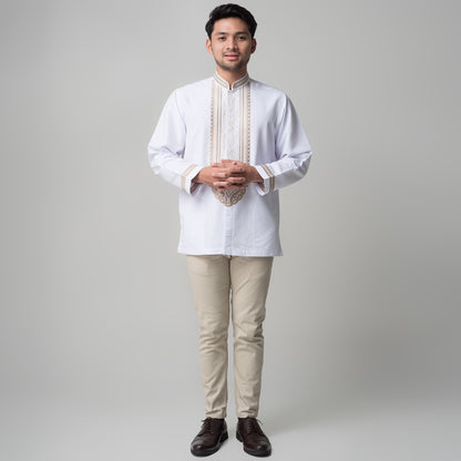 Benhill Taqwa Koko Bordir  Pria Lengan Panjang Putih 2167-32107