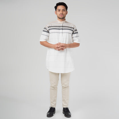 Benhill Koko Qurta Salur Pria Pendek Putih 29298-3110H