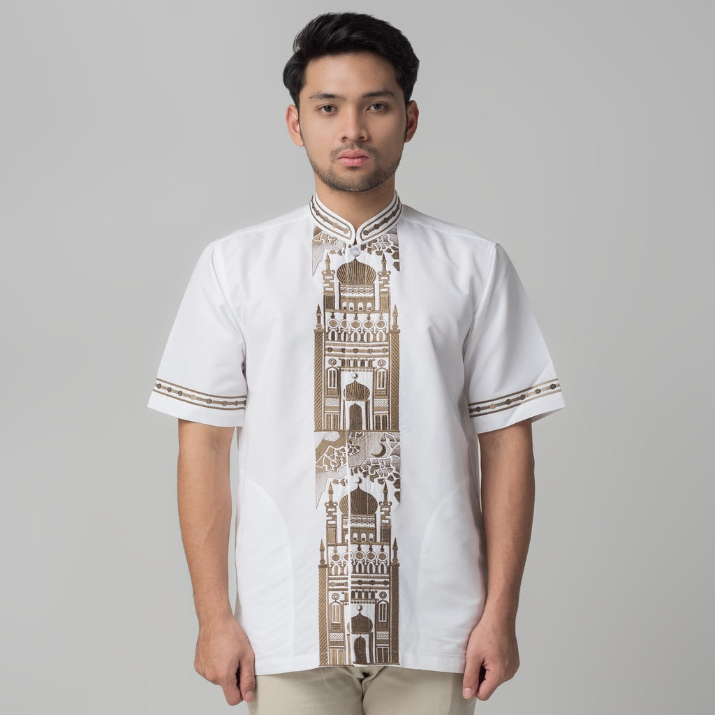 Benhill Taqwa Koko Bordir Pria Lengan Pendek Off White 2171-32108