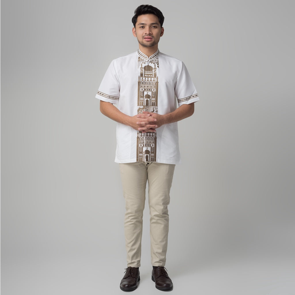 Benhill Taqwa Koko Bordir Pria Lengan Pendek Off White 2171-32108