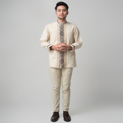 Benhill Taqwa Koko Bordir Pria Lengan Panjang Cream 2316-12907