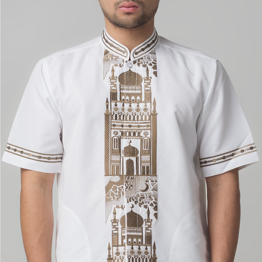 Benhill Taqwa Koko Bordir Pria Lengan Pendek Off White 2171-32108