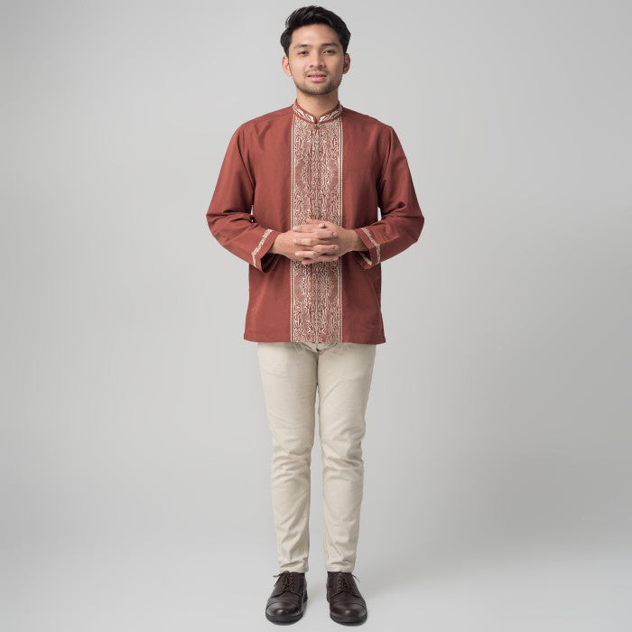 Benhill Taqwa Koko Bordir Pria Lengan Panjang Terracotta 2379-80-81-12407