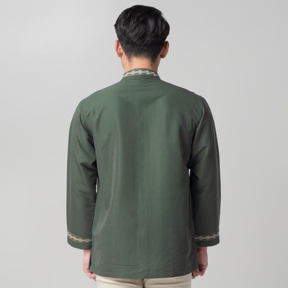 Benhill Taqwa Koko Bordir Pria Lengan Panjang Hijau Botol 2286-12707