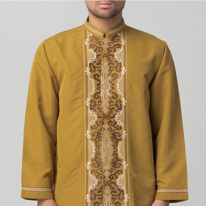 Benhill Taqwa Koko Bordir Pria Lengan Panjang Mustard 2373-74-75-12D07